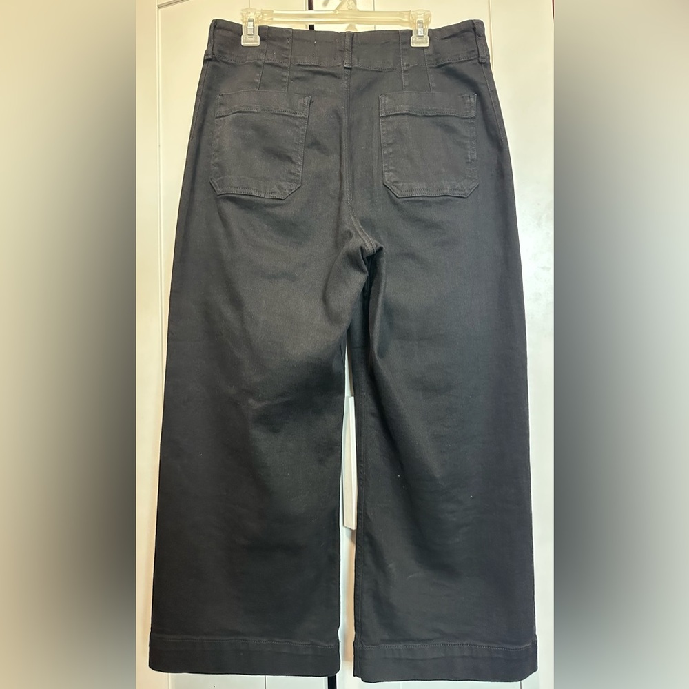 Maeve by Anthropologie Black Colette Wide-Leg Pants Size 32 - Picture 6 of 12